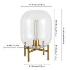Edison 15.38" Tall Table Lamp With Glass Shade In Brass/Clear -office furniture sale eac3735b4f7fa1c11b4edad1dce247b2e0