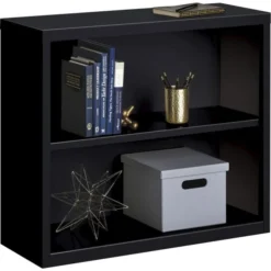 Lorell Fortress Series 2-Shelf Metal Bookcase -office furniture sale eacf651fbd627f0515a9b0270c7377b431