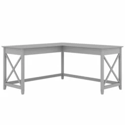 Bush Furniture Key West 60W L Shaped Desk In Cape Cod Gray