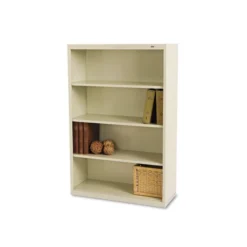 Tennsco Metal Bookcase, Four-Shelf, 34.5w X 13.5d X 52.5h, Putty