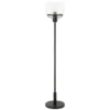 Tatum Globe & Stem Floor Lamp With Glass Shade In Blackened Bronze/Seeded