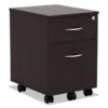 Alera Valencia Series Mobile Pedestal, Left Or Right, 2-Drawers: Box/File, Legal/Letter, Espresso, 15.88" X 19.13" X 22.88"