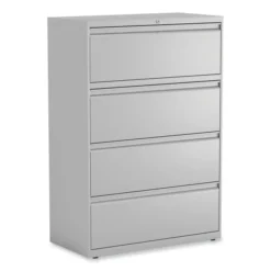 Alera Lateral File, 4 Legal/Letter-Size File Drawers, Light Gray, 36" X 18.63" X 52.5"