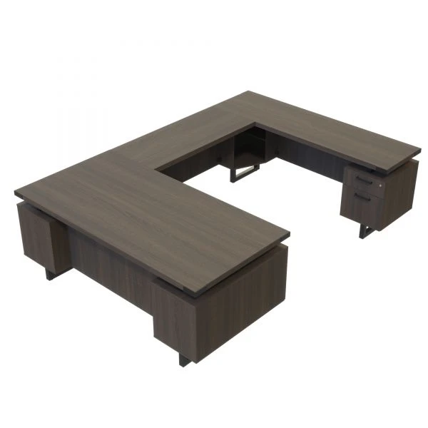 Mirella U-Shaped Configuration Desk, BBB/BF, Southern Tobacco 2 Mirella U-Shaped Configuration Desk, BBB/BF, Southern Tobacco - Image 2