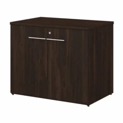 Bush Business Furniture Office 500 36W Storage Cabinet With Doors In Black Walnut - Assembled