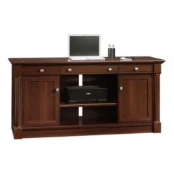 Sauder Palladia Collection 62"W Computer Credenza With Slide-Out Desktop, Select Cherry