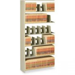 Tennsco Snap-Together Six-Shelf Closed Add-On, Steel, 36w X 12d X 76h, Sand