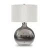 Laelia 24.75" Tall Table Lamp With Fabric Shade In Chrome Glass/White