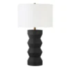 Carlin 28" Tall Ceramic Table Lamp With Fabric Shade In Matte Black/White