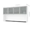 Bestar Pro-Concept Plus Hutch With Frosted Glass Doors In White