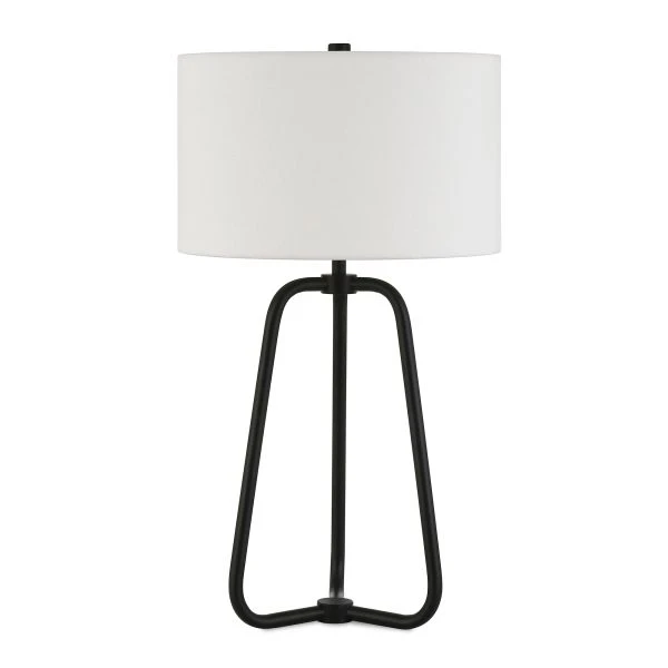 Marduk 25.5" Tall Table Lamp With Fabric Shade In Blackened Bronze/White 1 Marduk 25.5" Tall Table Lamp With Fabric Shade In Blackened Bronze/White