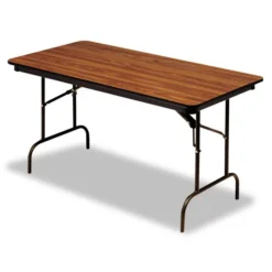 Iceberg OfficeWorks Commercial Wood-Laminate Folding Table, Rectangular Top, 96w X 30d X 29h, Oak