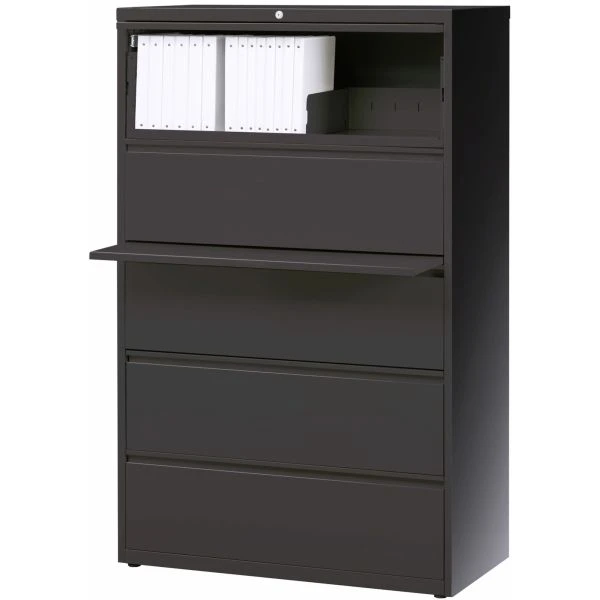 Lorell Lateral File, Legal/Letter/A4, 42" Wide, Charcoal 5 Lorell Lateral File, Legal/Letter/A4, 42" Wide, Charcoal - Image 5
