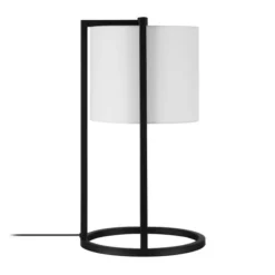 Peyton 22" Tall Asymmetric Table Lamp With Fabric Shade In Blackened Bronze/White -office furniture sale eeedf9343a837cbae8510825f62ddaed2d