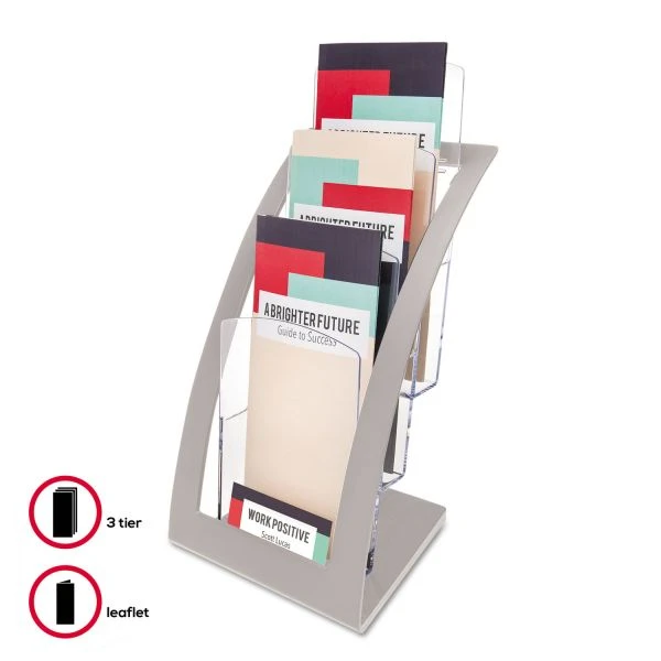 Deflecto 3-Tier Literature Holder, Leaflet Size, 6.75w X 6.94d X 13.31h, Silver 10 Deflecto 3-Tier Literature Holder, Leaflet Size, 6.75w X 6.94d X 13.31h, Silver - Image 10