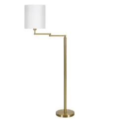 Moby Swing Arm Floor Lamp With Fabric Drum Shade In Brass/White 10 Moby Swing Arm Floor Lamp With Fabric Drum Shade In Brass/White -office furniture sale ef0bb39d5b26e69a665d5bfeb9cdac46fa