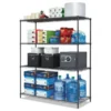 Alera NSF Approved All-Purpose Wire Shelving Starter Kit, 4-Shelf, 60 X 24 X 72, Black Anthracite+