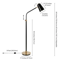 Austen Height-Adjustable Floor Lamp With Metal Shade In Matte Black/Brass/Matte Black -office furniture sale ef4bd31bcf57769e8fb43468575832656e