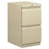HON Mobile Pedestals, Left Or Right, 2 Legal/Letter-Size File Drawers, Putty, 15" X 20" X 28"