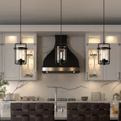 Orion 11" Wide Industrial Pendant With Glass Shade In Blackened Bronze/Clear -office furniture sale ef821678a75d66acb6f5565d0555b6ee01