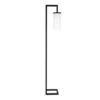 Malva 67.75" Tall Floor Lamp With Glass Shade In Blackened Bronze/White