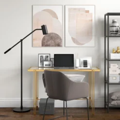 Willis Pharmacy Floor Lamp With Metal Shade In Blackened Bronze/Blackened Bronze -office furniture sale f03901a78c86398ba17a12fd8eb7501be5