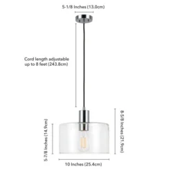 Henri 10" Wide Pendant With Glass Shade In Polished Nickel/Clear 9 Henri 10" Wide Pendant With Glass Shade In Polished Nickel/Clear -office furniture sale f0873dc7e49295584bf1c34c0bb116cf6b