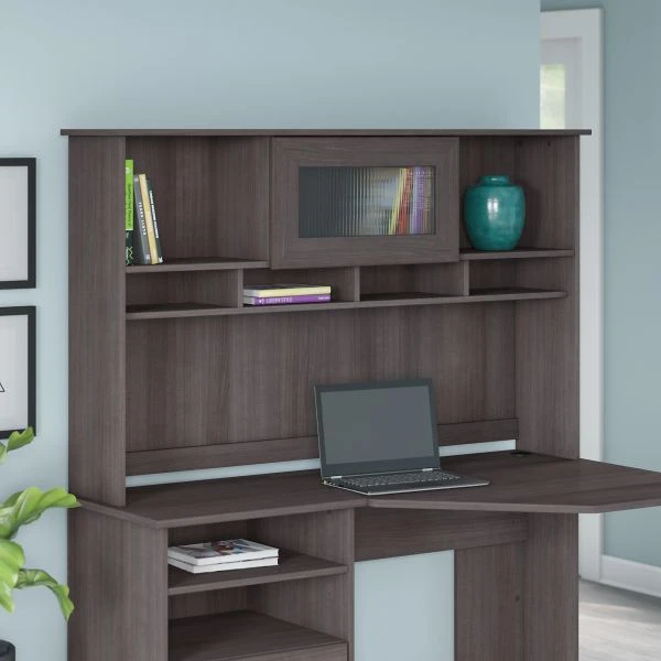 Bush Furniture Cabot 60W Hutch In Heather Gray 4 Bush Furniture Cabot 60W Hutch In Heather Gray - Image 4