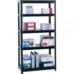 Safco Boltless Steel Shelving, Five-Shelf, 36w X 18d X 72h, Black -office furniture sale f0cc031b630ca7d5db869fe6f611027451