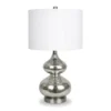 Katrina 23.5" Tall Table Lamp With Fabric Shade In Mercury Glass/Satin Nickel/White