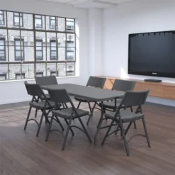 Dorel Zown Commercial Fold-in-Half Blow Mold Table -office furniture sale f122cd8bda185a5580018b0b445cd97f3c