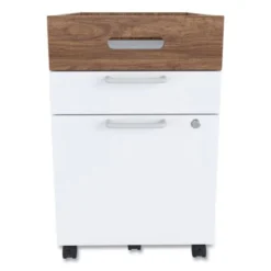 Union & Scale Essentials Mobile Pedestal File, Left Or Right, 2-Drawers: Box/File, Legal/Letter, White/Espresso, 15.5" X 21.2" X 24.2" -office furniture sale f124b9b7f0ef25823882ee277f863f7f42