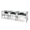 Bestar Pro-Biz Six Workstation In White With Gray Tack Boards