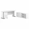 Bush Business Furniture Studio A 72W Computer Desk With Mobile File Cabinet And Low Storage Cabinet In White