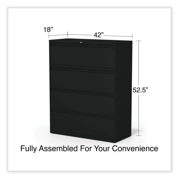 Alera Lateral File, 4 Legal/Letter-Size File Drawers, Black, 42" X 18.63" X 52.5" 7 Alera Lateral File, 4 Legal/Letter-Size File Drawers, Black, 42" X 18.63" X 52.5" - Image 7