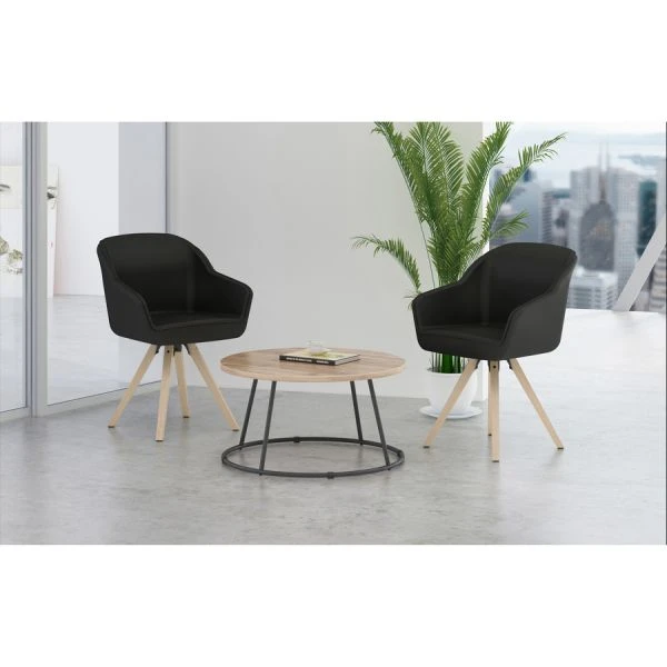 Lorell Natural Wood Legs Modern Guest Chair 2 Lorell Natural Wood Legs Modern Guest Chair - Image 2