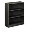 HON Metal Bookcase, Three-Shelf, 34.5w X 12.63d X 41h, Charcoal