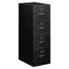 Alera Economy Vertical File, 4 Legal-Size File Drawers, Black, 18" X 25" X 52"