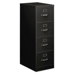Alera Economy Vertical File, 4 Legal-Size File Drawers, Black, 18" X 25" X 52"