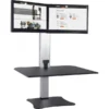Victor High Rise Electric Dual Monitor Standing Desk Workstation, 28" X 23" X 20.25", Black/Aluminum