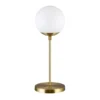 Theia 21" Tall Globe & Stem Table Lamp With Glass Shade In Brass/Clear