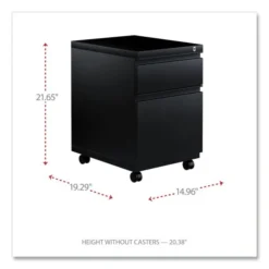 Alera File Pedestal With Full-Length Pull, Left Or Right, 2-Drawers: Box/File, Legal/Letter, Black, 14.96" X 19.29" X 21.65" -office furniture sale f3ccb650104569860238d579245d380688