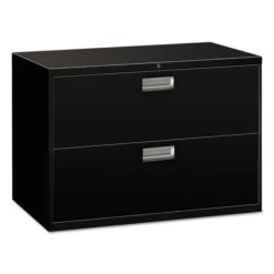 HON 600 Series Two-Drawer Lateral File, Letter/Legal/A4, 42w X 18d, Black