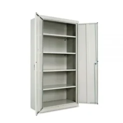 Alera Assembled 72" High Heavy-Duty Welded Storage Cabinet, Four Adjustable Shelves, 36w X 18d, Light Gray