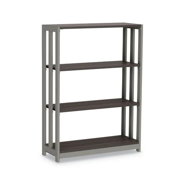 Linea Italia Trento Line Bookcase, Three-Shelf, 31.5w X 11.63d X 43.25h, Mocha 6 Linea Italia Trento Line Bookcase, Three-Shelf, 31.5w X 11.63d X 43.25h, Mocha - Image 6