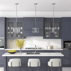 Channing 11" Wide Pendant With Glass Shade In Brushed Nickel/Seeded -office furniture sale f43f0b48640e6cd05a548c995e98d7ce78