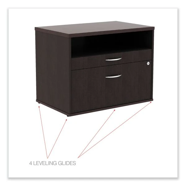 Alera Open Office Desk Series Low File Cabinet Credenza, 2-Drawer: Pencil/File,Legal/Letter,1 Shelf,Espresso,29.5x19.13x22.88 2 Alera Open Office Desk Series Low File Cabinet Credenza, 2-Drawer: Pencil/File,Legal/Letter,1 Shelf,Espresso,29.5x19.13x22.88 - Image 2