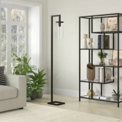 Malva 67.75" Tall Floor Lamp With Glass Shade In Blackened Bronze/Clear -office furniture sale f494f1fa48d0bb42bf62123da4848ac23f