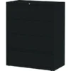 Lorell 4 Drawer Lateral File Cabinet With Roll Out Shelves, Letter/Legal/A4, 42" Width, Black