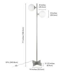 Twee 2-Light Floor Lamp With Glass Shade In Nickel/White Milk 11 Twee 2-Light Floor Lamp With Glass Shade In Nickel/White Milk -office furniture sale f4bc83f3bf95f1aaff01a3c2f650354e4c